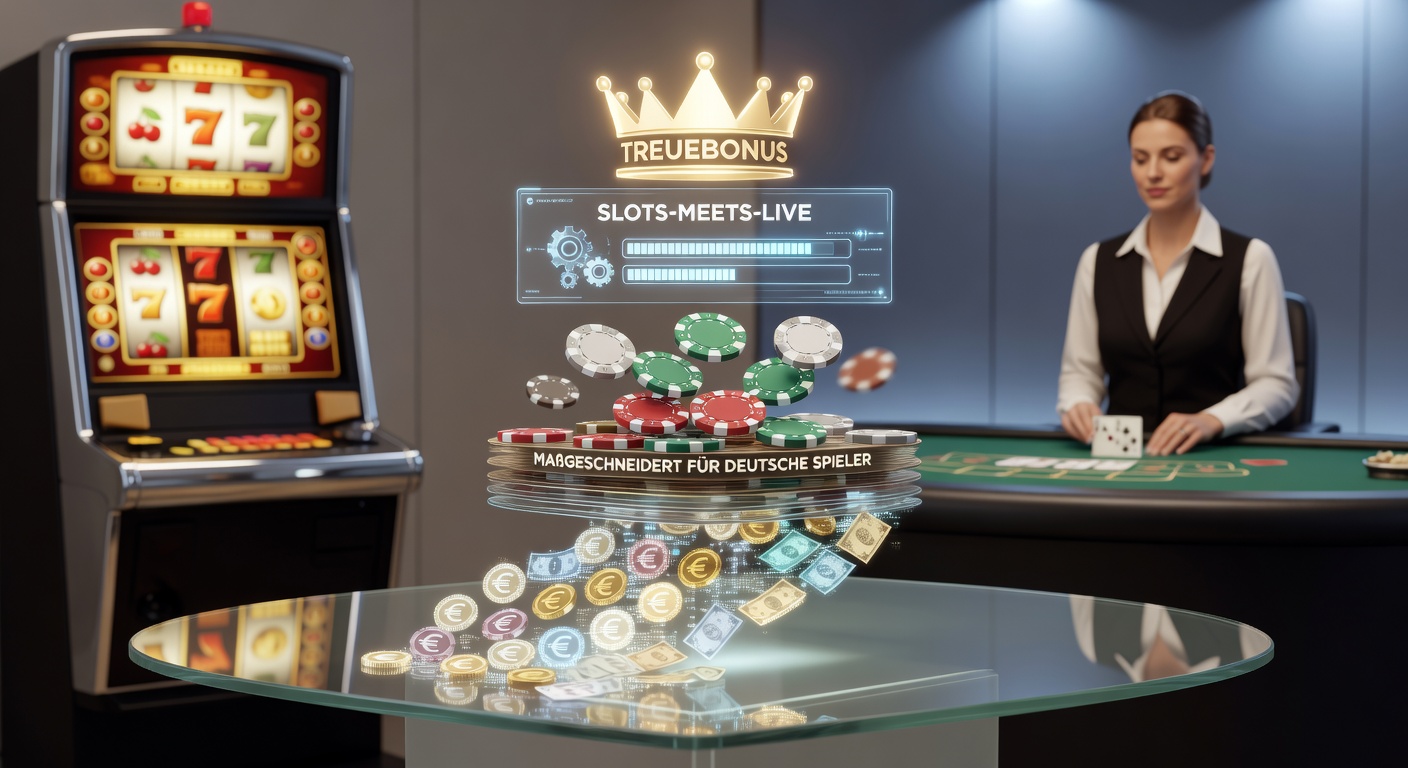 Grafik zeigt gestapelte Belohnungsebenen mit Slots und Live-Dealer-Elementen, farbenfroh und ansprechend für deutsche Casino-Fans